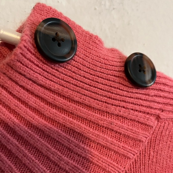 Anthropologie Margarita Tunic Sweater Size Pink Mock Neck Button Shoulder XS - Picture 3 of 10